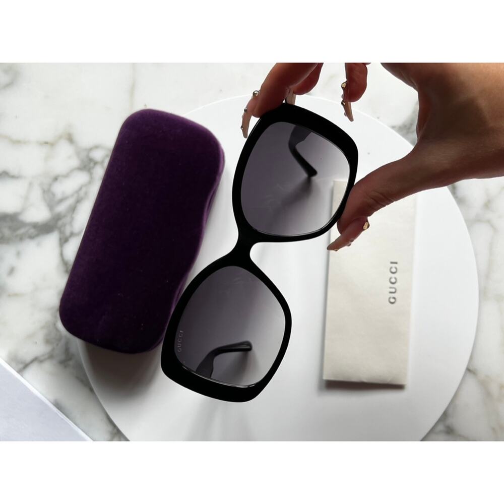 NEW Gucci GG0762S Black Butterfly Sunglasses with Marmont Logos - Picture 6 of 9
